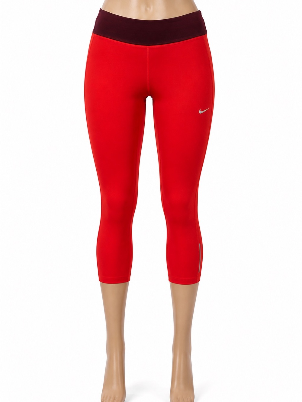 Nike Dri-FIT Women’s Red Cropped Leggings Size M Athletic Activewear